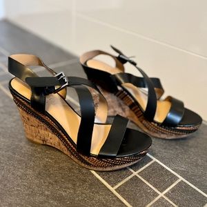 Franco Sarto Black Wedges size 7.5